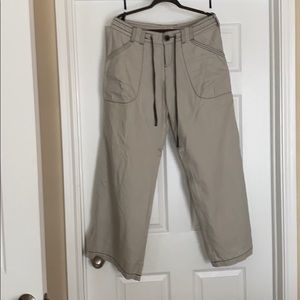 Free people tan wide leg draw string pants